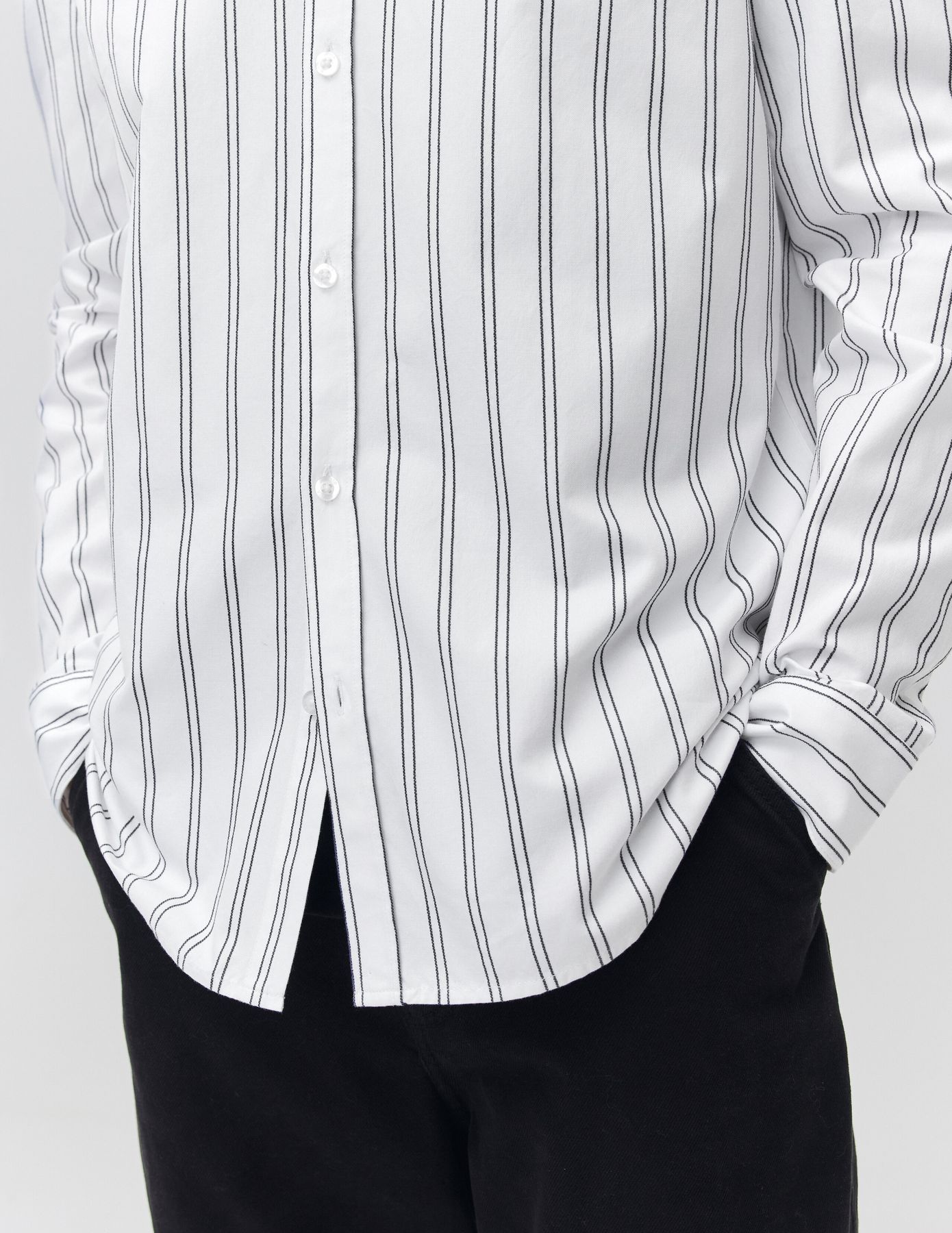 Chemise rayée droite