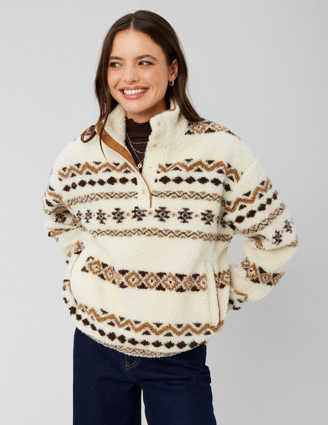 Sweat sherpa imprimé