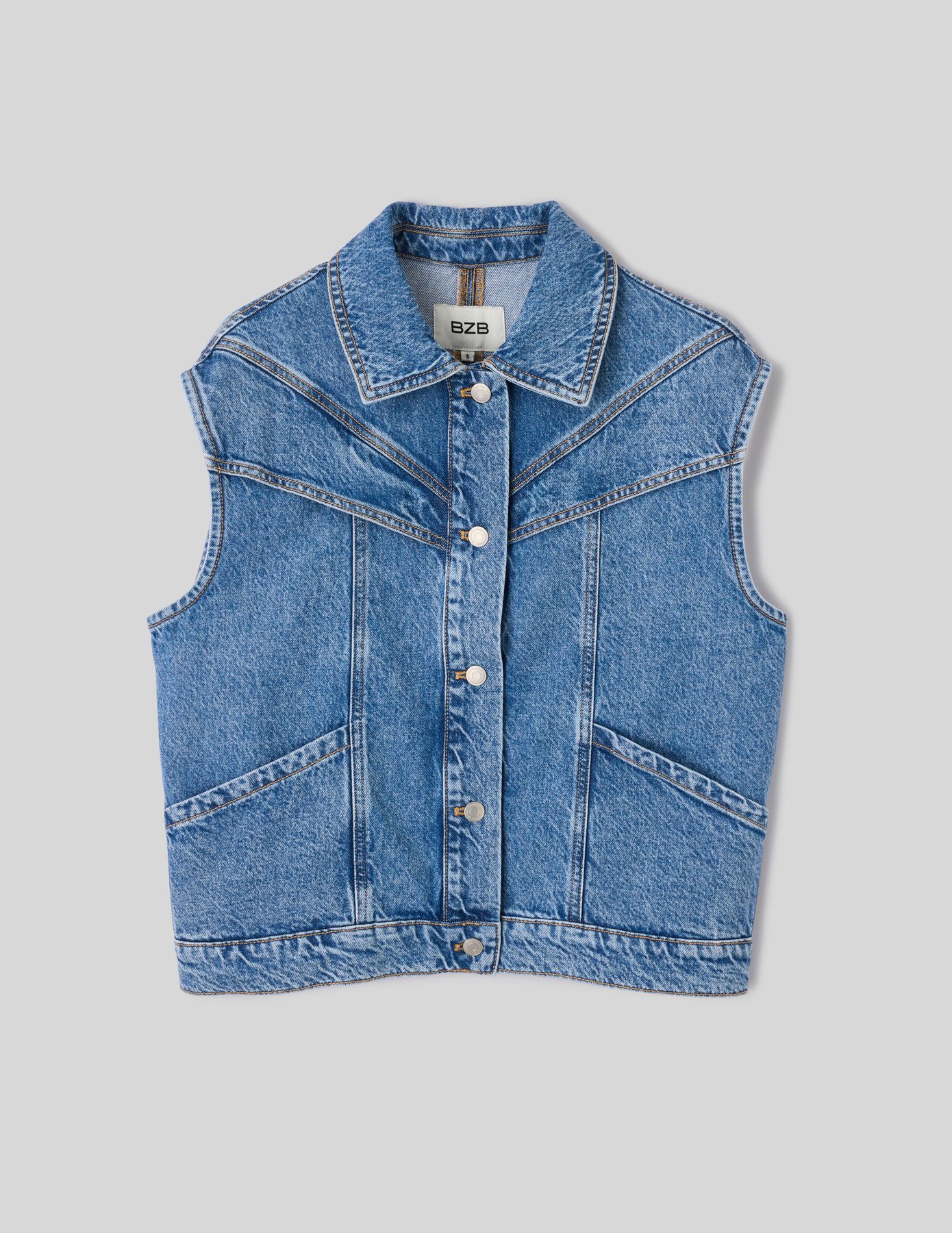 Veste denim sans manche