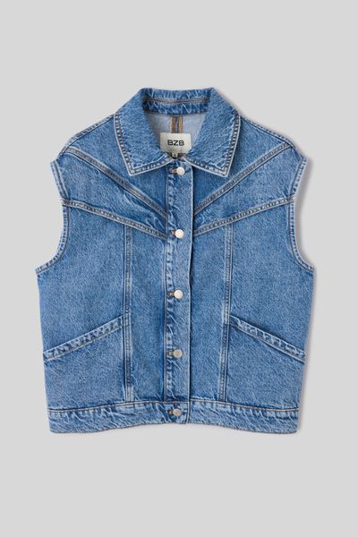 Veste denim sans manche