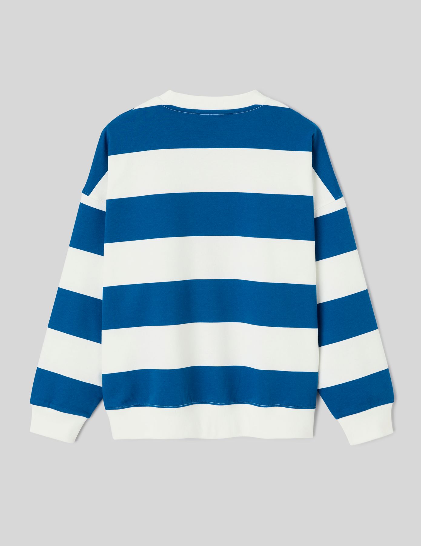 Sweat col rond brod&eacute; &agrave; rayures