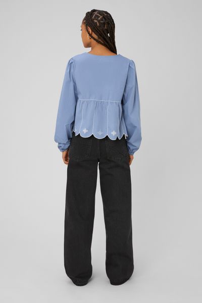 Blouse manches longues brod&eacute;e