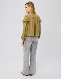 Blouse en voile imprim&eacute;e