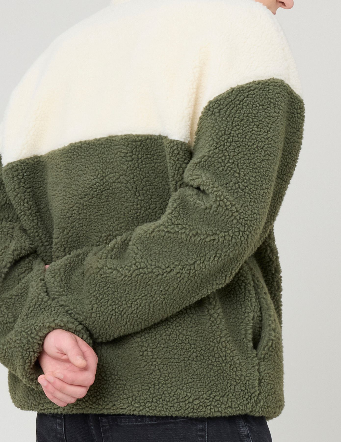 Sweat en sherpa colorblock