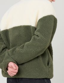 Sweat en sherpa colorblock