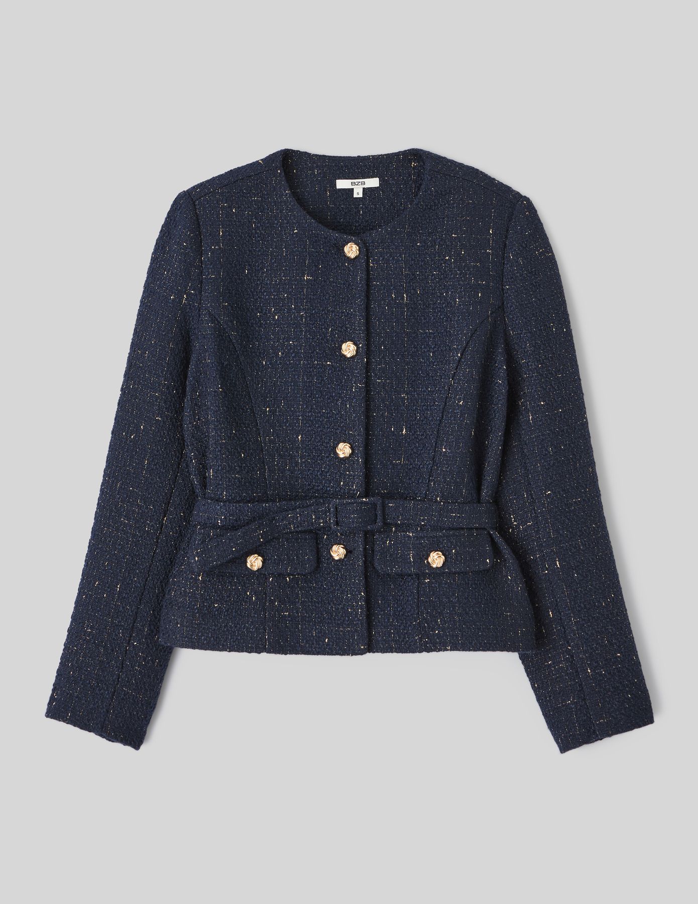 Veste en tweed à ceinture