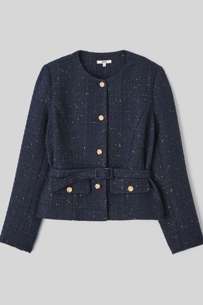 Veste en tweed à ceinture