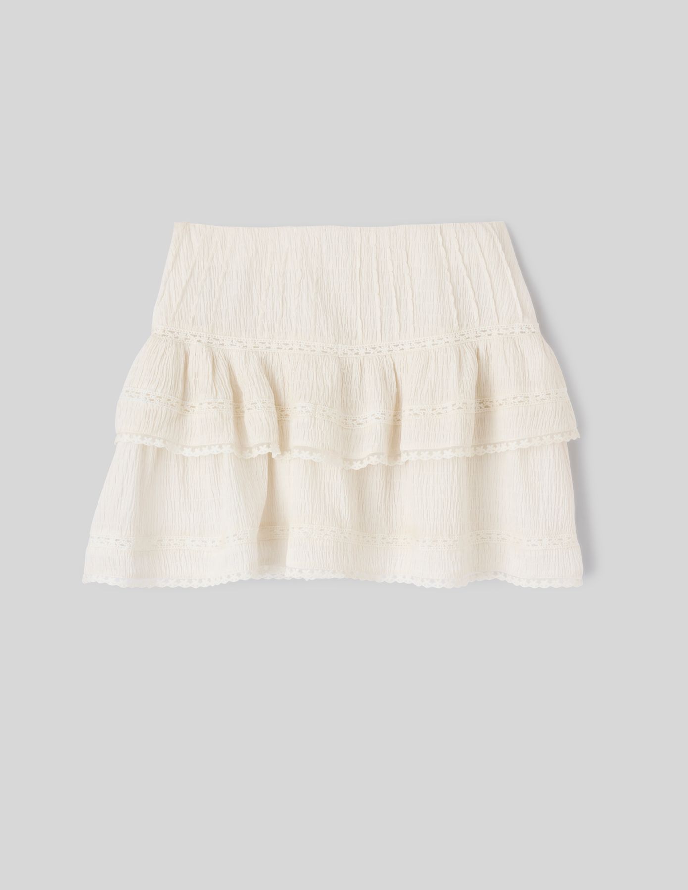 Jupe courte &agrave; volants