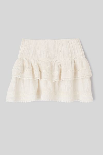 Jupe courte &agrave; volants