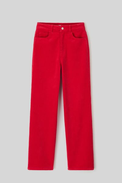 Pantalon straight velours