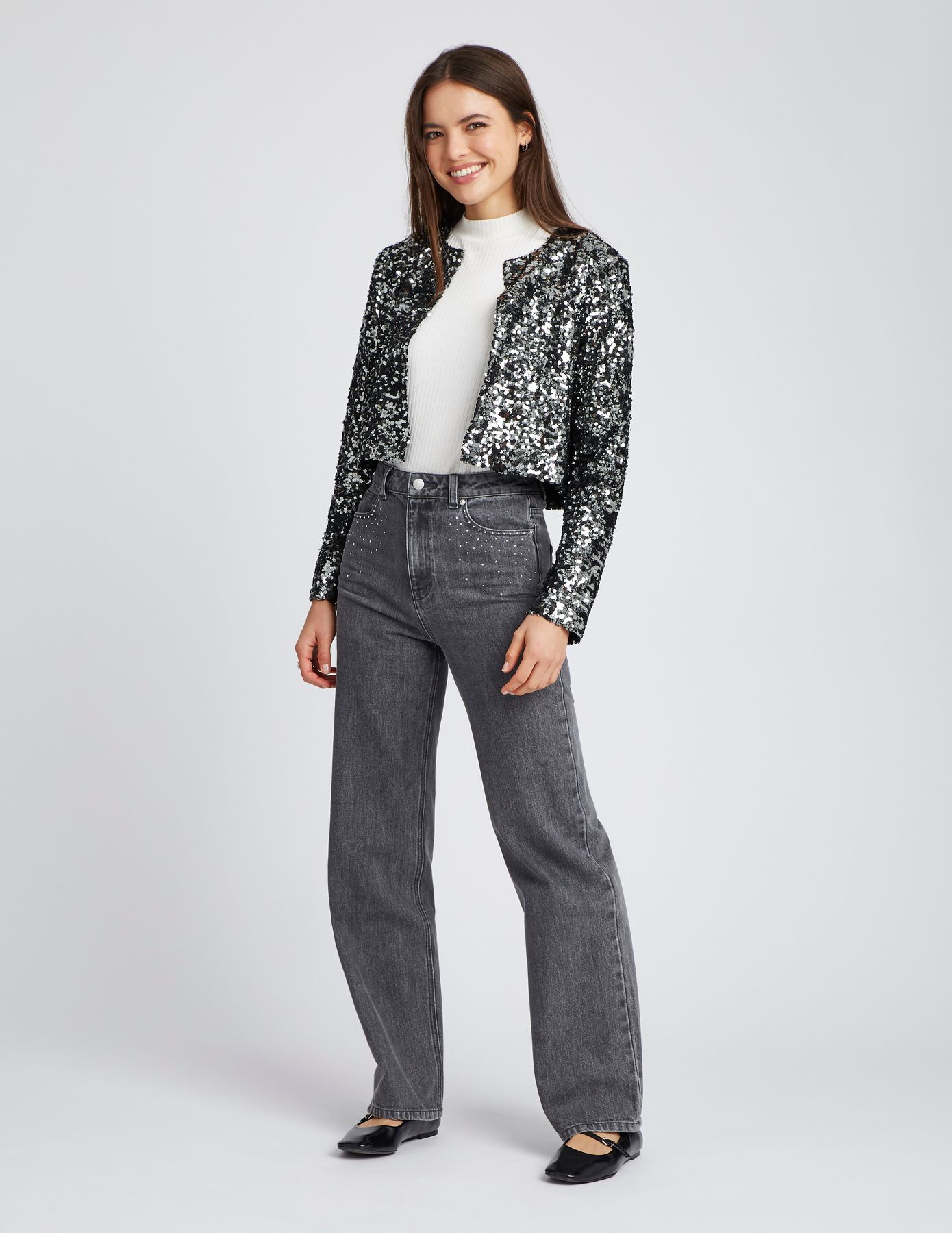 Veste courte sequins