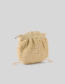 Sac en paille crochet doré