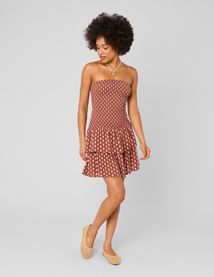 Robe courte imprim&eacute;e bustier