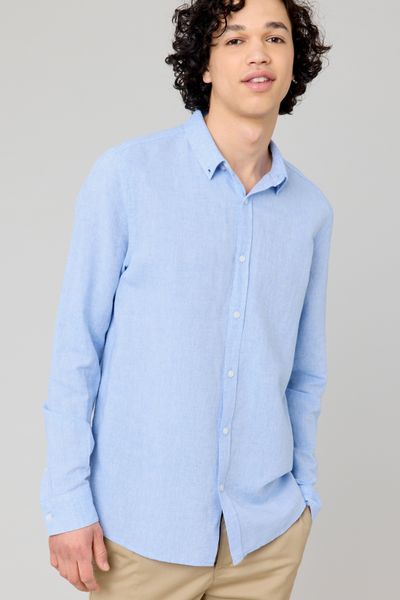 Chemise coton lin unie