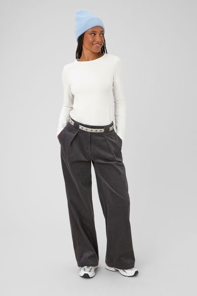 Pantalon large en velours