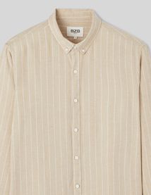 Chemise rayée droite en lin