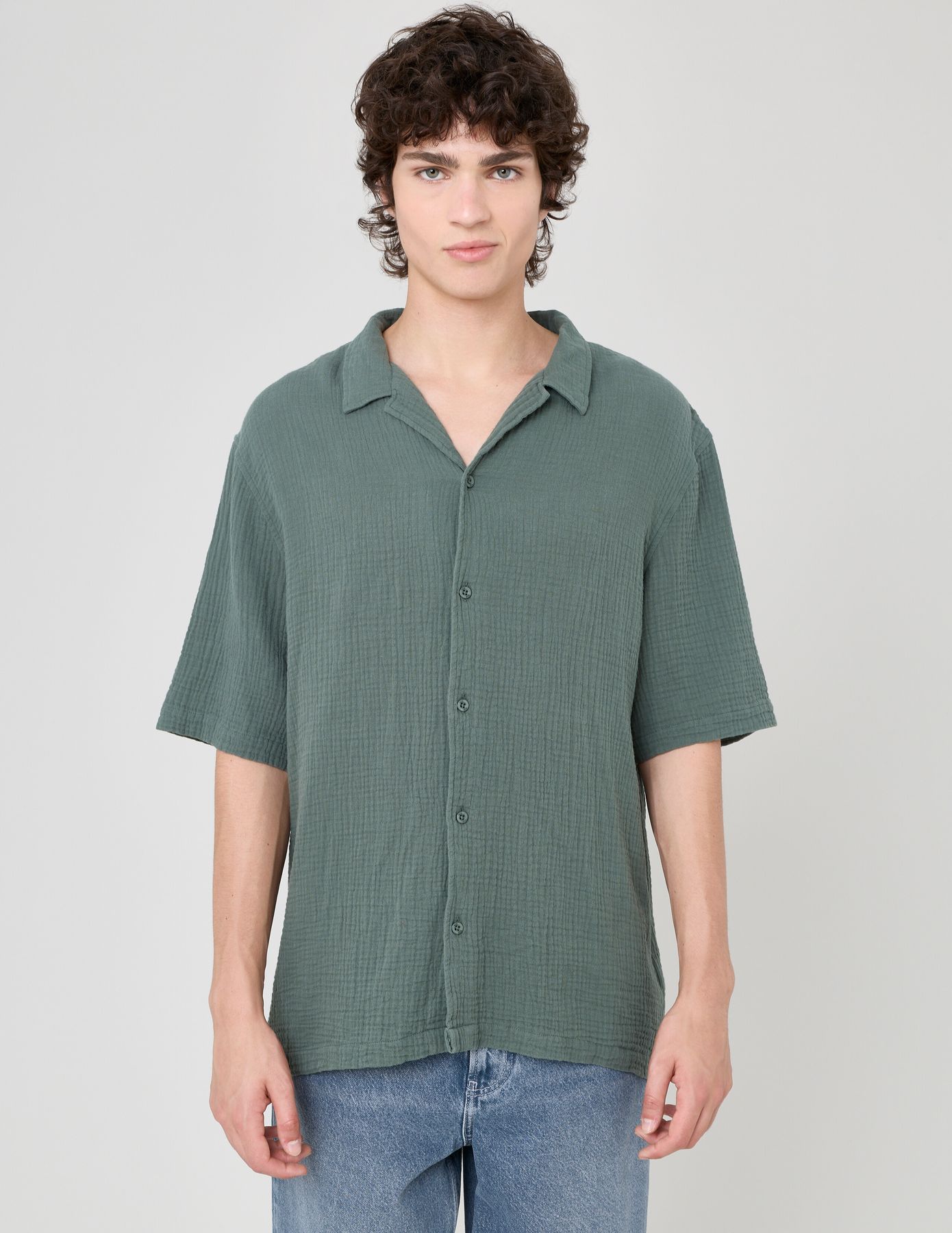 Chemise manches courtes gaze de coton