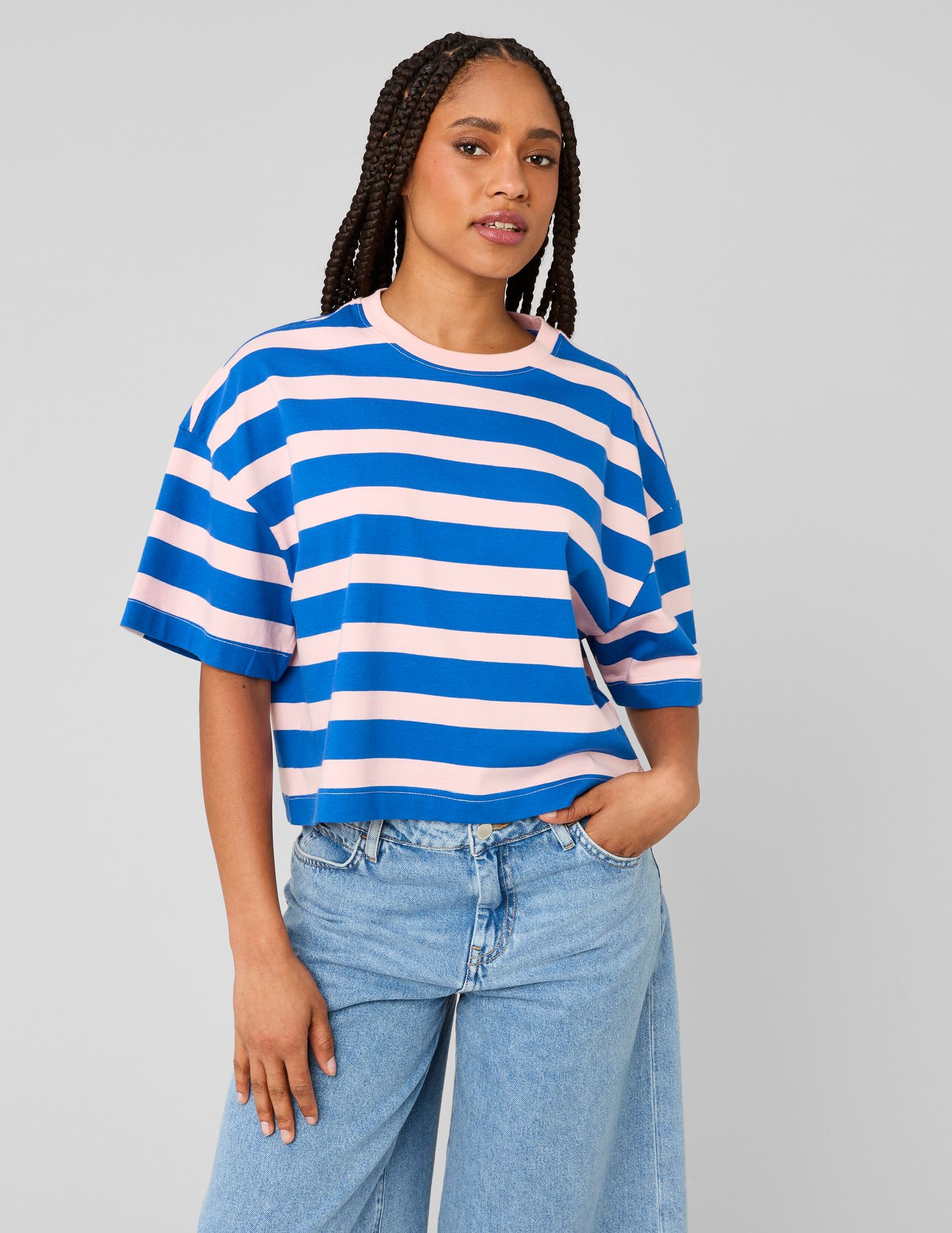 T-shirt boxy ray&eacute;