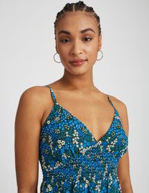 Robe courte imprimée polyester recyclé