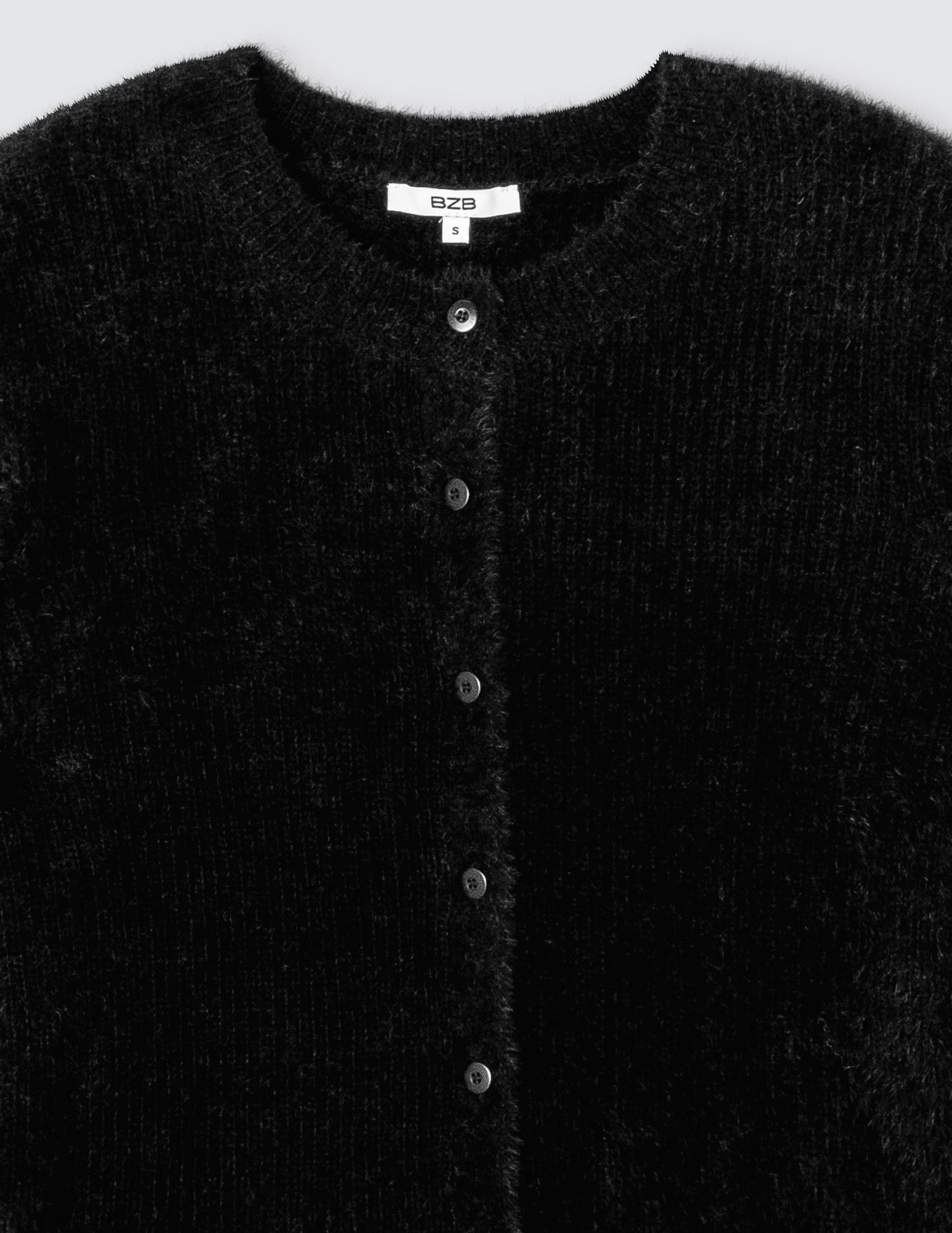 Gilet col rond fluffy