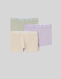 Lot de 3 boxers élastiques constrastés