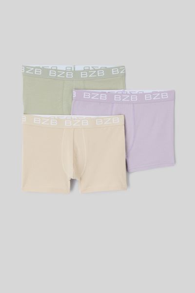 Lot de 3 boxers élastiques constrastés