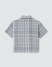 Chemise manches courtes en tweed