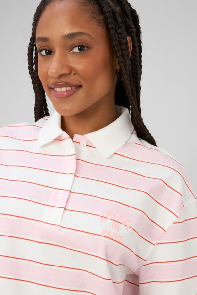 Polo ray&eacute; manches courtes