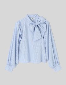 Blouse ray&eacute;e &agrave; n&oelig;ud