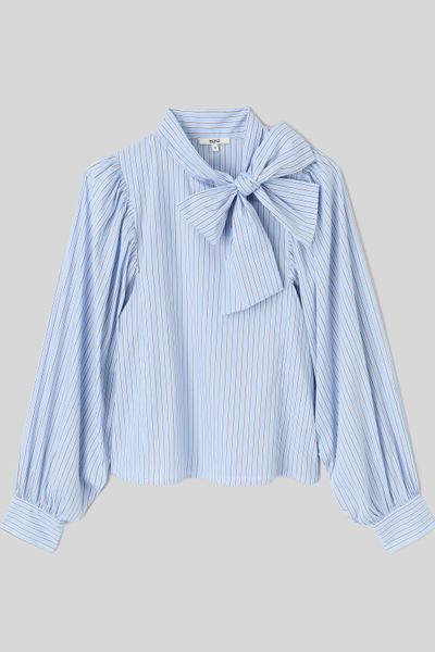 Blouse ray&eacute;e &agrave; n&oelig;ud