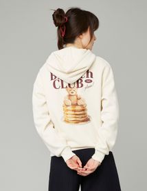 Sweat col capuche imprimé devant/dos