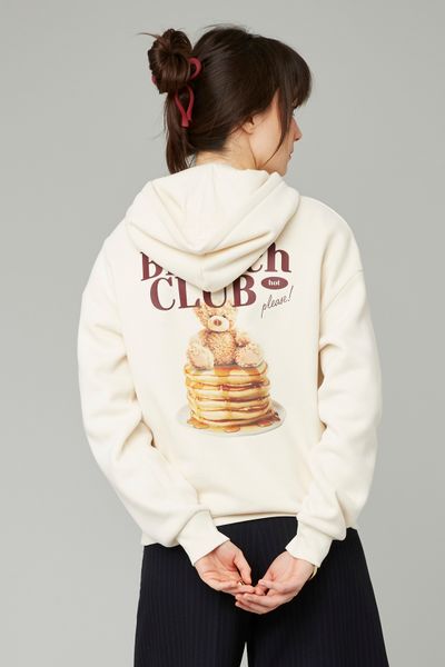 Sweat col capuche imprimé devant/dos