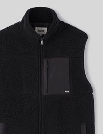 Veste zippée sans manches sherpa