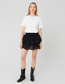 Jupe courte broderie anglaise