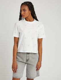 T-shirt brodé fleurs