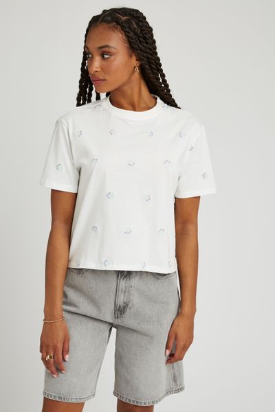 T-shirt brodé fleurs