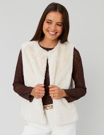 Veste matière duveteuse sans manches