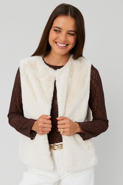 Veste imitation fourrure sans manches