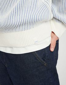Pull côtelé bicolore
