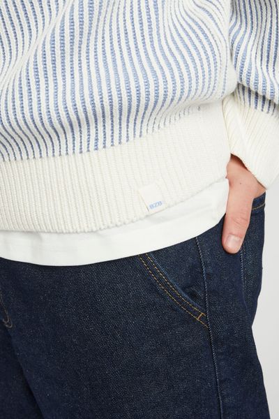 Pull côtelé bicolore