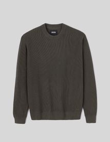 Pull col rond maille côtelée