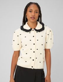 Gilet jacquard pois