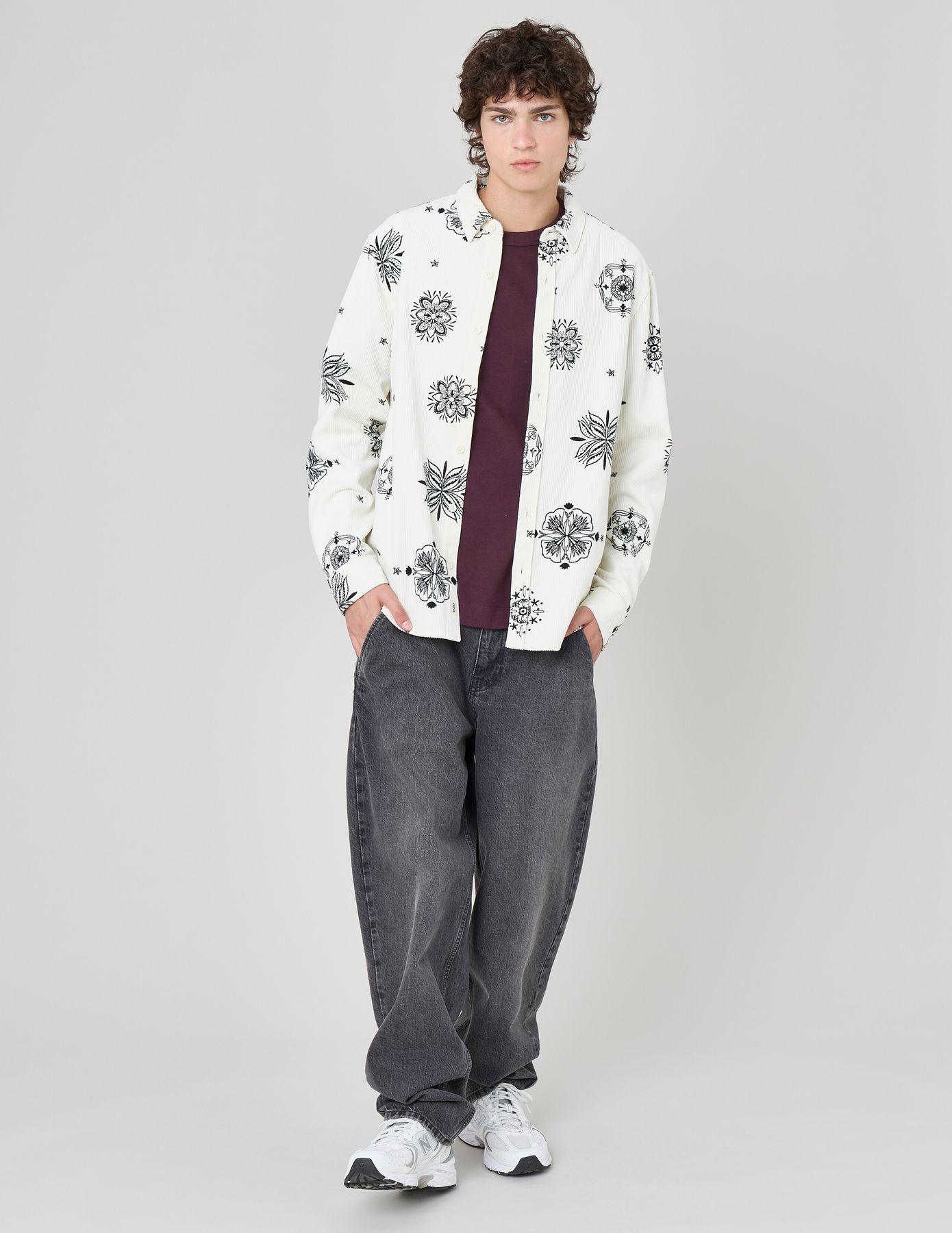 Chemise en velours imprimée