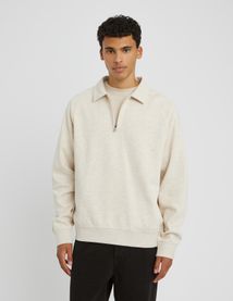 Sweat col polo zippé