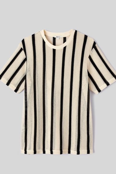 T-shirt tricot &agrave; rayures