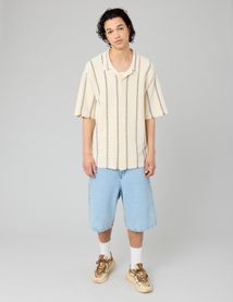 Chemise manches courtes tricot rayure