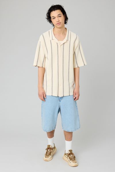 Chemise manches courtes tricot rayure