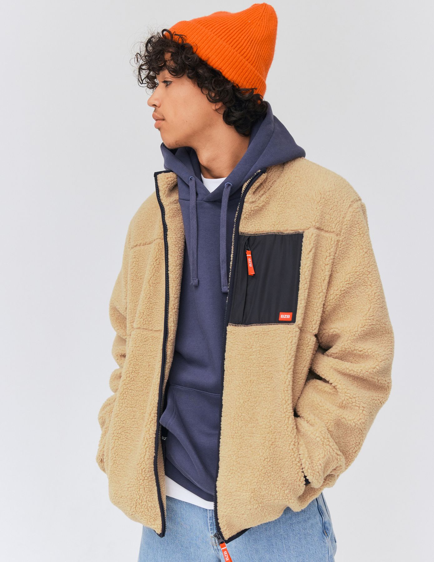 Blouson sherpa zipp&eacute;