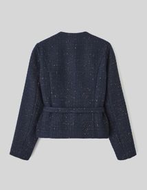 Veste en tweed à ceinture