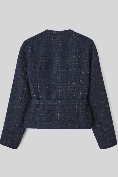 Veste en tweed à ceinture